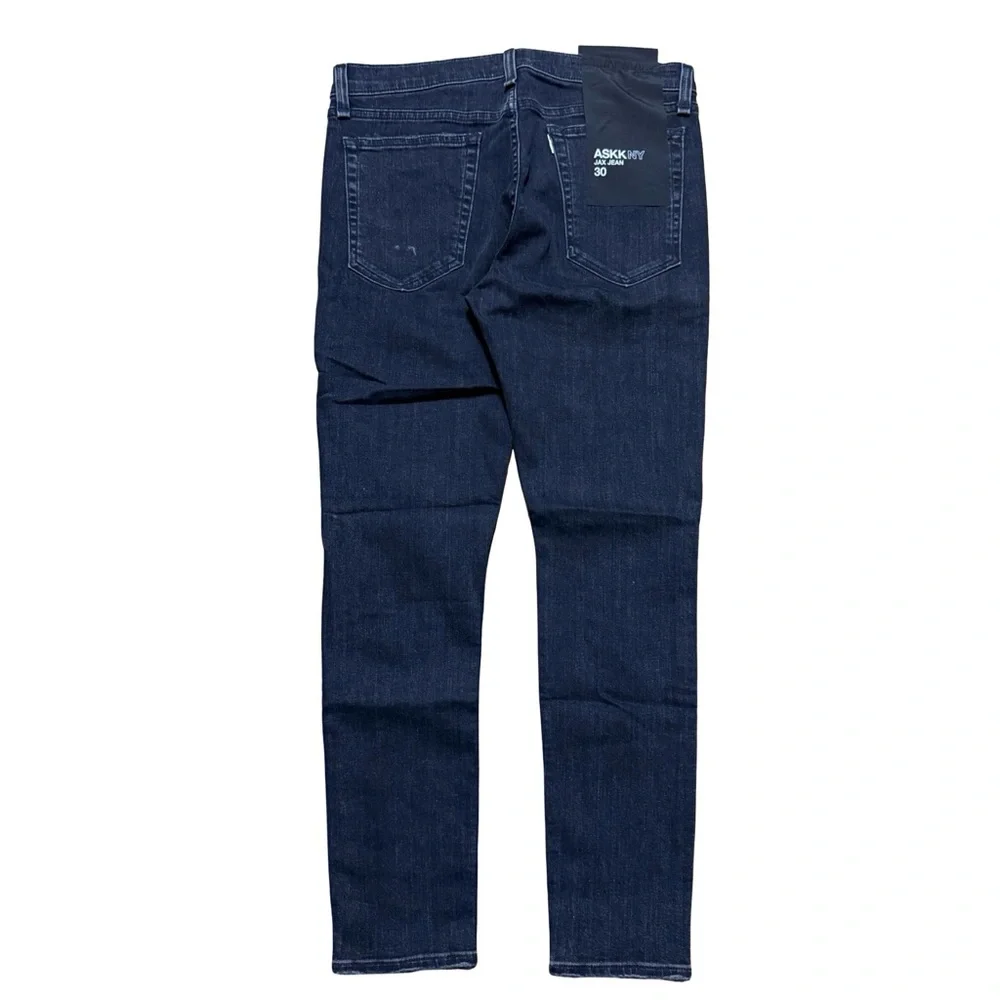 Women’s Brand New ASKK NY Skinny Jax Black Denim Distressed Jeans Size 30